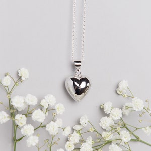 Heart Pregnancy Necklace - Mexican Bola - Silver Plated