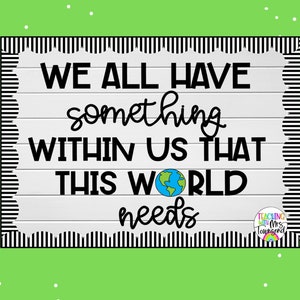 Bulletin Board Letters | We All Have Something Within Us | Classroom Décor | Motivational Quote