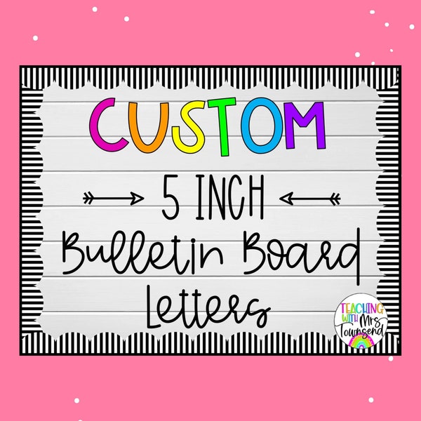 5 INCH Custom Bulletin Board Letters-Teacher Bulletin Board-Custom Letters