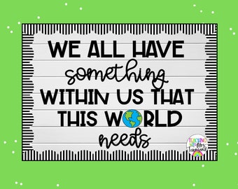 Bulletin Board Letters | We All Have Something Within Us | Classroom Décor | Motivational Quote