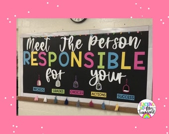 Bulletin Board Letters | Meet The Person Responsible | Classroom Décor | Teacher Supplies | Guidance Counselor