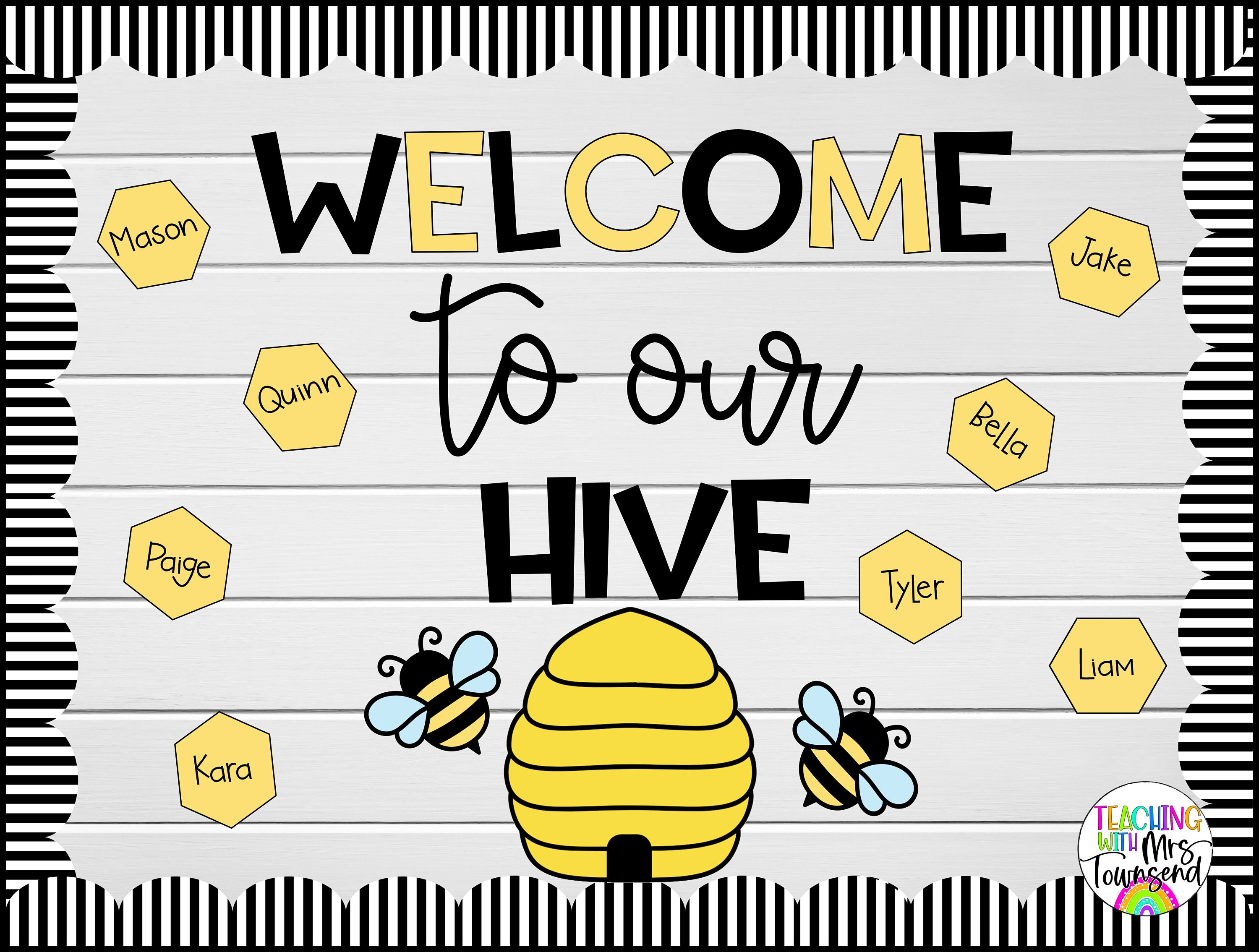 Bee Themed Bulletin Board Letters to Our Hive Etsy