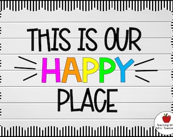 Bulletin Board Letters | This Is Our Happy Place | Classroom Décor | Teacher Supplies