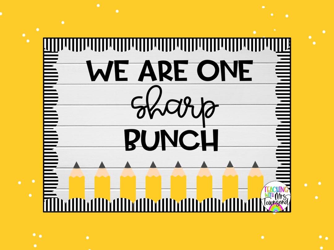 We Are One Sharp Bunch Bulletin Board Lettersteacher Bulletin Etsy