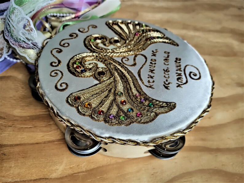 Tambourine On Wings of Eagles, Hand Painted Judaica Wedding Gift, Jewish Tambourine, Redemption Timbrel image 6