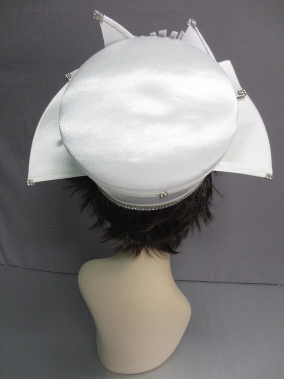 DVC Exclusive Rhinestone Statement Hat Silver Sat… - image 11