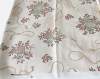 Duralee Cavelier Strand Polster Stoff fast 6 Yards Coastal Seashell Coral Seil Drapierung Material