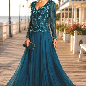 alyce designs vintage beaded dress Vintage Alyce Designs Beaded & Sequin Dress
