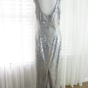 Vestido de noche Adrianna Papell para mujer, talla 12, con lentejuelas, corte sirena, iridiscente, estilo vintage de los 90, ideal para bodas. imagen 11