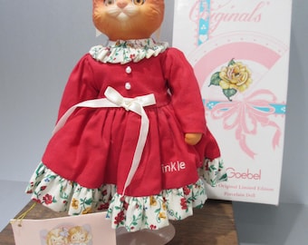 Vintage Dolly Dingle Doll Twinkle Porcelain Cat Goebel by Betty