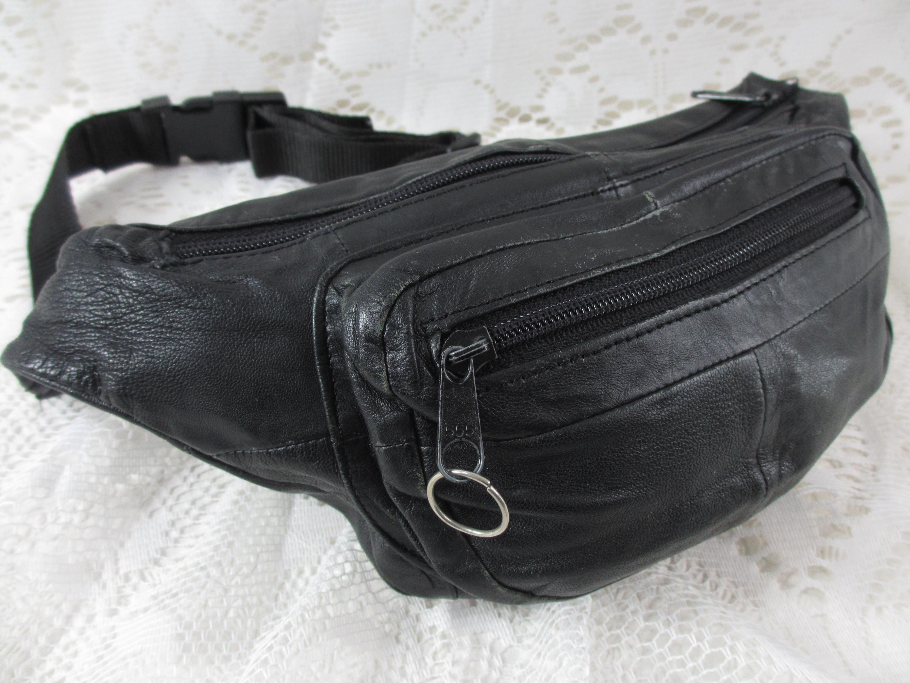 Vintage PU Leather Waist Bag - Fanny Pack For Outdoor Sport And Travel Genuine Leather Fanny Pack Multi Zippered Sports Hip Waist  main image 2