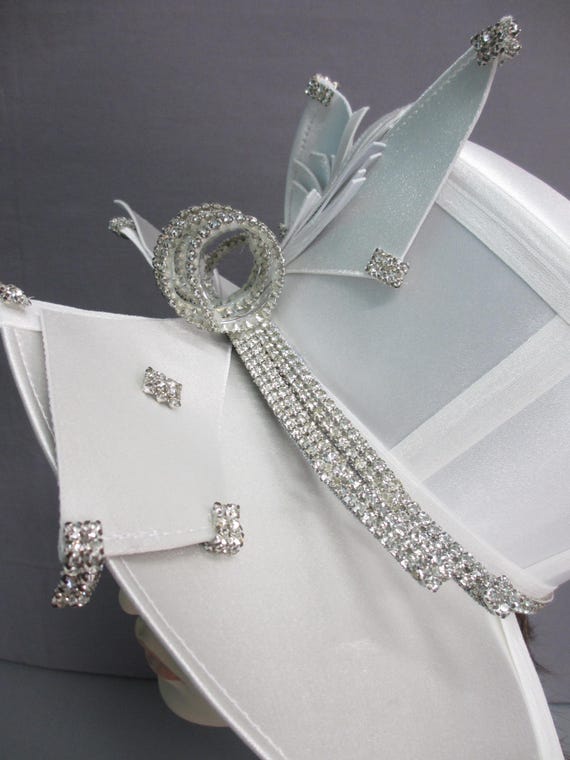 DVC Exclusive Rhinestone Statement Hat Silver Sat… - image 16