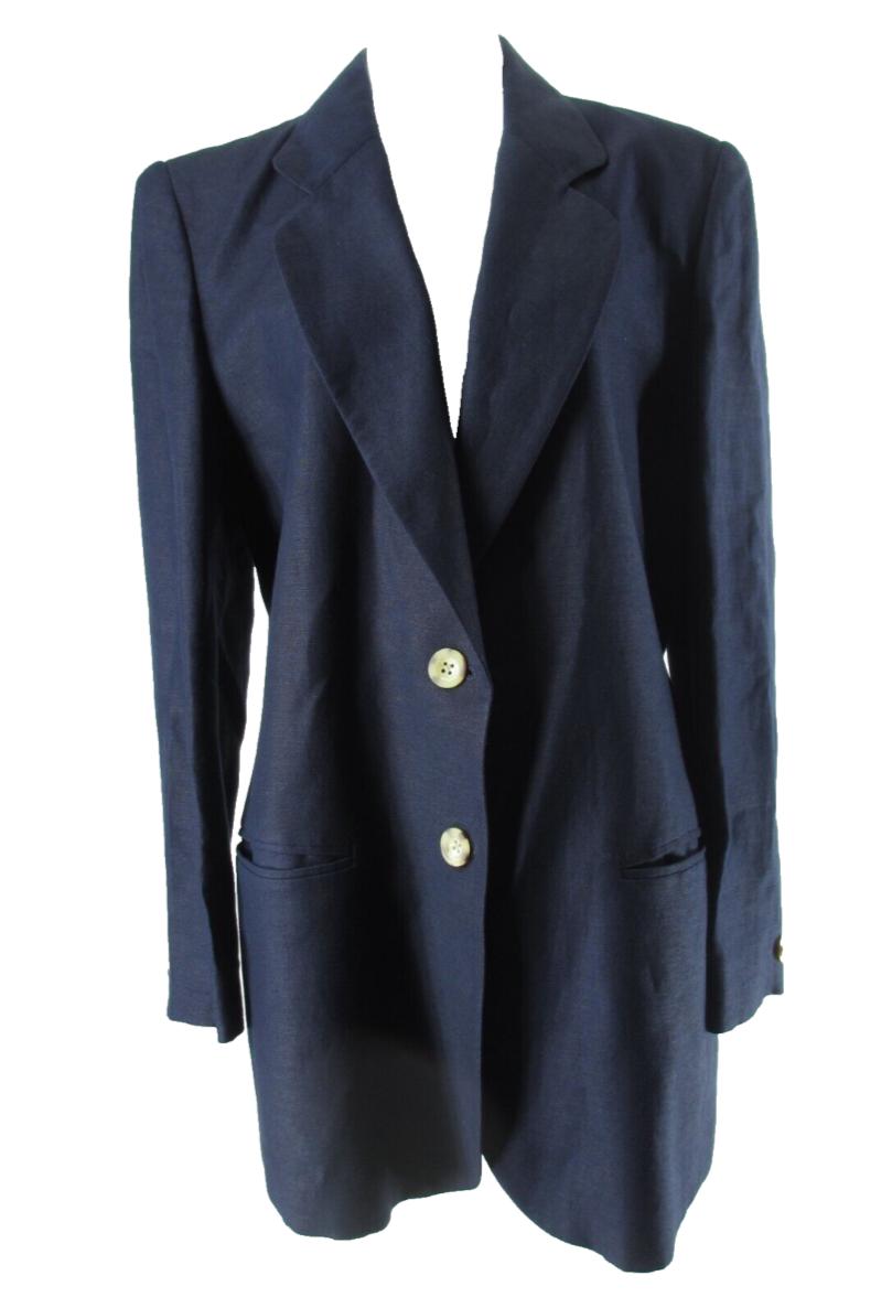 Vintage Navy Linen Blazer - Etsy UK