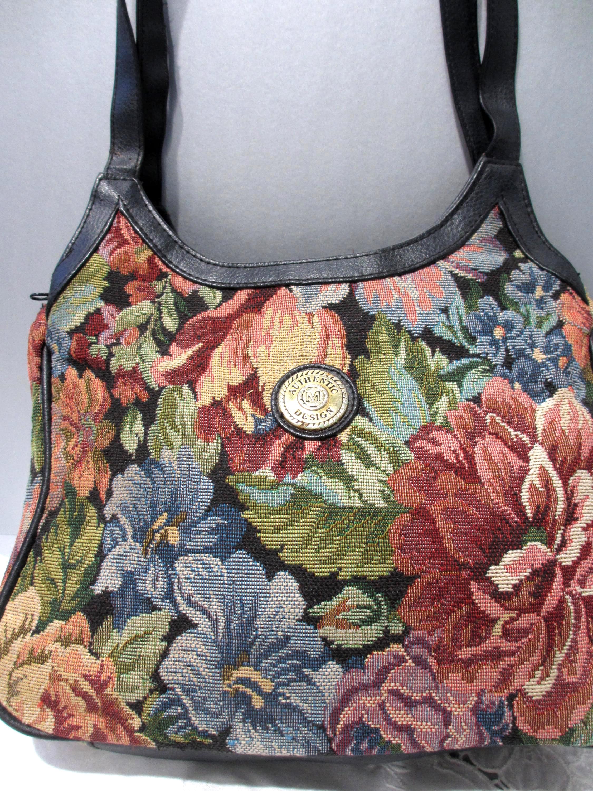 Mitzi Floral Tapestry Shoulder Bag Vintage Style Woven Purse Multi