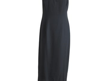 Vestido de noche J.R. Nites para mujer, talla 14, negro, con cuentas, formal, largo, sin mangas, elegante