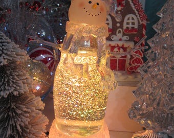 Bonhomme de neige illuminé, décoration de Noël, décoration de Noël scintillante, hiver, Noël, Noël, Noël, décoration de Noël