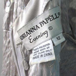 Vestido de noche Adrianna Papell para mujer, talla 12, con lentejuelas, corte sirena, iridiscente, estilo vintage de los 90, ideal para bodas. imagen 5