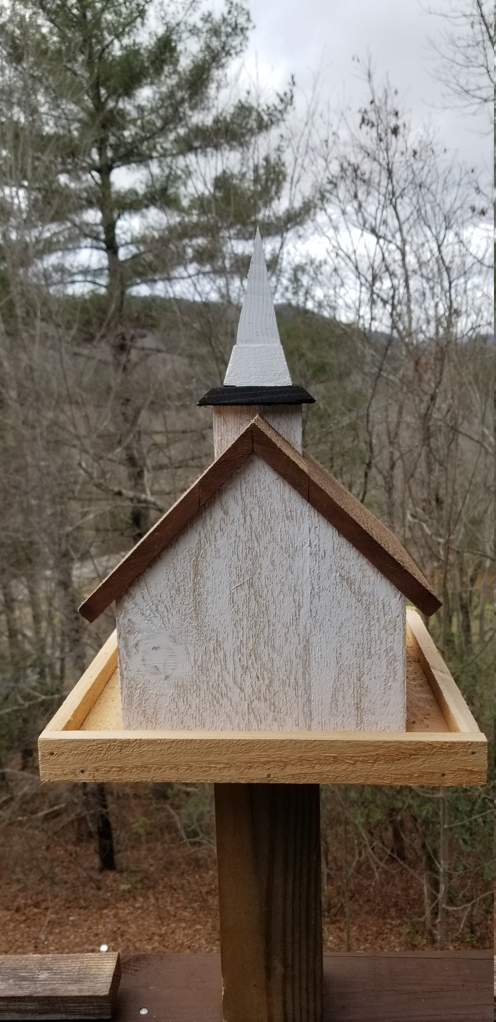 The Old Church Bird Feeder Rustic Primitive Solid Rough Cedar Etsy