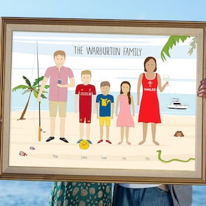 Personalised Family Portrait, Custom Family Picture, Personalised Print, Unique Character drawing, Bespoke Family Cartoon, Christmas Gift