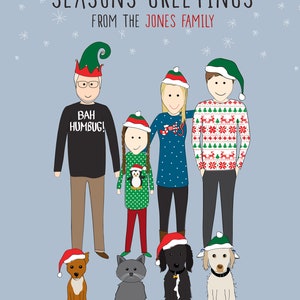 Personalised Family Christmas Cards, Personalised Greetings Cards, Unique Christmas Cards, Family Picture, Christmas, Xmas, Cards image 5