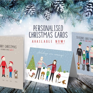 Personalised Family Christmas Cards, Personalised Greetings Cards, Unique Christmas Cards, Family Picture, Christmas, Xmas, Cards image 1