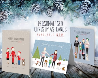 Personalised Family Christmas Cards, Personalised Greetings Cards, Unique Christmas Cards, Family Picture, Christmas, Xmas, Cards