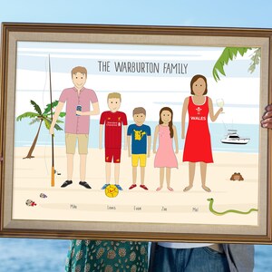 Personalised Family Portrait, Custom Family Picture, Personalised Print, Unique Character drawing, Bespoke Family Cartoon, Christmas Gift image 2