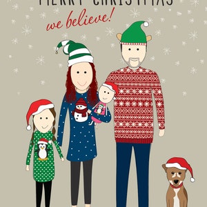 Personalised Family Christmas Cards, Personalised Greetings Cards, Unique Christmas Cards, Family Picture, Christmas, Xmas, Cards image 3