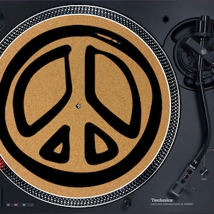 12&quot; Cork Slipmat - Peace Sign - Turntable Slipmat