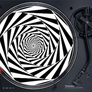 12&quot; Felt Turntable Slipmat - Geometric Spiral - Record Player Slipmat