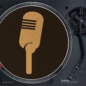 12&quot; Cork Slipmat - Vintage Microphone Turntable Slipmat