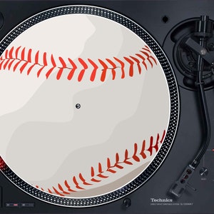 12&quot; Felt Turntable Slipmat - Baseball - Record Player Slipmat