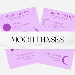 Moon Phases Printable Grimoire Pages- Purple