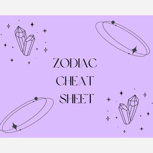Zodiac Cheat Sheet- Purple