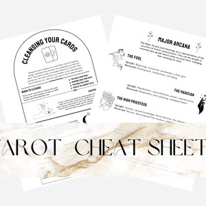 Tarot Cheat Sheet, Printable Grimoire Page