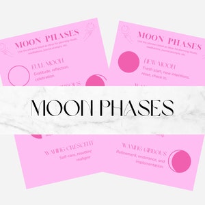 Moon Phases Printable Grimoire Pages- Pink