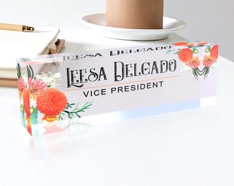 Custom Acrylic Desk Name Plate: 3D Office Decor, New Job Gift