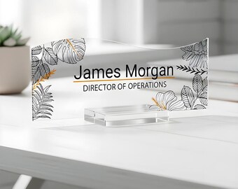 Acrylic Personalized Desk Name Plate: Custom Office Decor