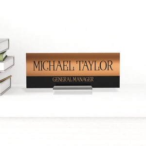 Personalized Acrylic Desk Name Plate: Custom Office Sign