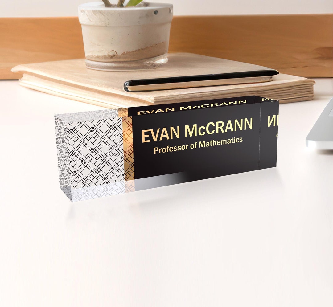 thumbnail image 2 of Floral Name Plate For Desk, Business Anniversary Gift, Clear Acrylic... 2 of 14