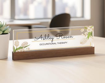 Personalized Acrylic Desk Name Plate: Custom Office Decor