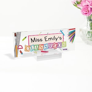 Name sign, unique office decor custom logo, office nameplate, gift for boss, boss lady gift, desk plaque, personalized Teacher gift