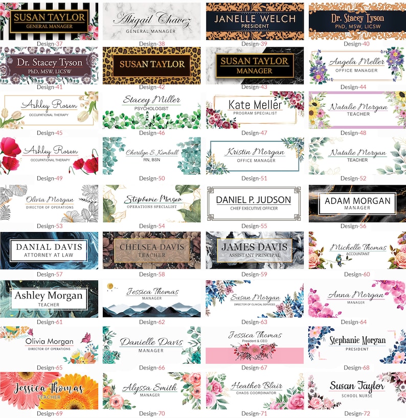 Puede incluir: Una colecci&oacute;n de 72 dise&ntilde;os de tarjetas de identificaci&oacute;n diferentes con varios patrones florales, geom&eacute;tricos y abstractos. Cada dise&ntilde;o incluye un nombre, un t&iacute;tulo y un n&uacute;mero de dise&ntilde;o.