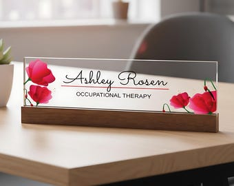 Desk Name Plate, Acrylic Desk Name Plate for Women, Custom Desk Plaque Office Decor, Professional Gift for Boss Christmas