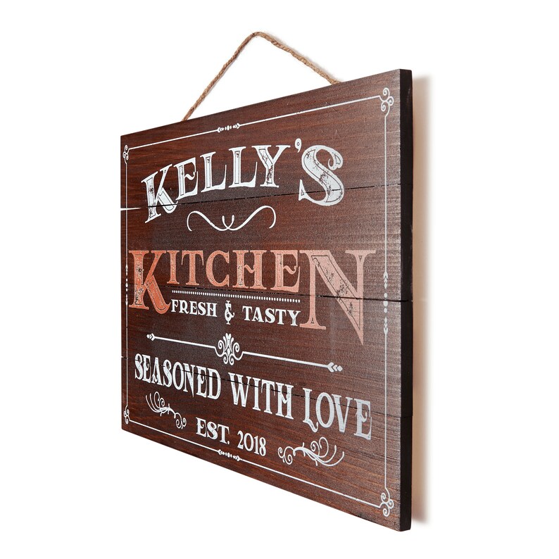 Personalized Wooden Kitchen Signs Wall Decor Farmhouse Last Etsy