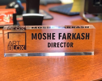Acrylic Desk Nameplate, The Perfect Personalized Gift for Your Boss, Coworker or New Job Promotion