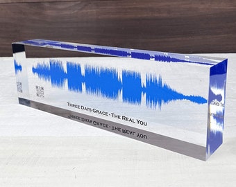 Artblox Soundwave Art Customized Gifts | Any Personal Recording or Song On Acrylic Block | Personalized Gifts