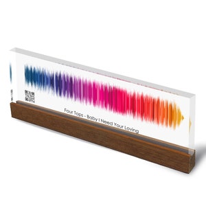 Soundwave Art Customized Gifts | Any Personal Recording or Song On Acrylic Block | Unique Personalized Gift for Anniversary or Holiday