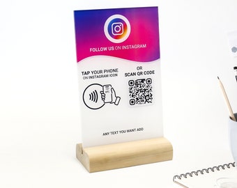 Instagram NFC Plate: Custom QR Code Business Sign