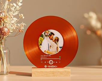 Custom Photo Song Plaque, Anniversary Gift, Music Lover Gift